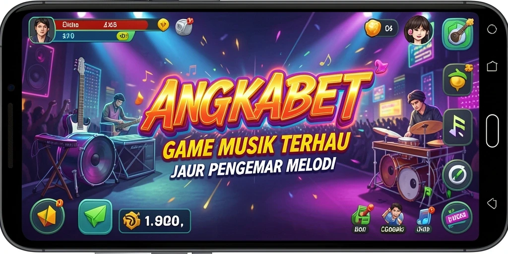 Screenshot gameplay <strong>ANGKABET</strong> dengan berbagai pilihan lagu dan mode bermain.