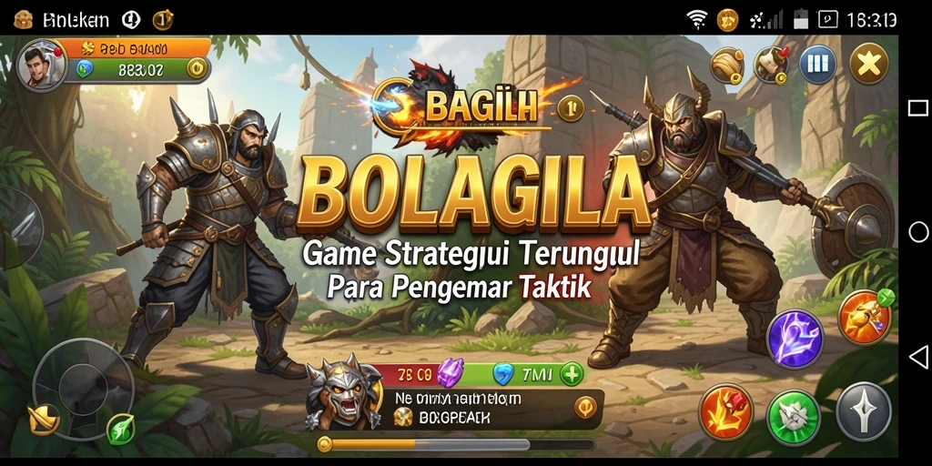 Tampilan gameplay BOLAGILA dengan taktik mendalam.