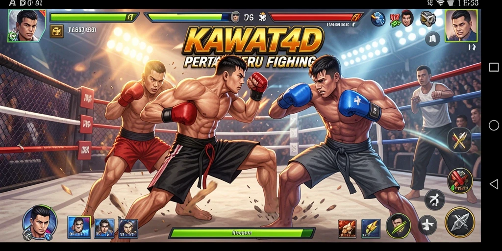 Gameplay menarik dari KAWAT4D dengan aksi pertarungan yang intens.