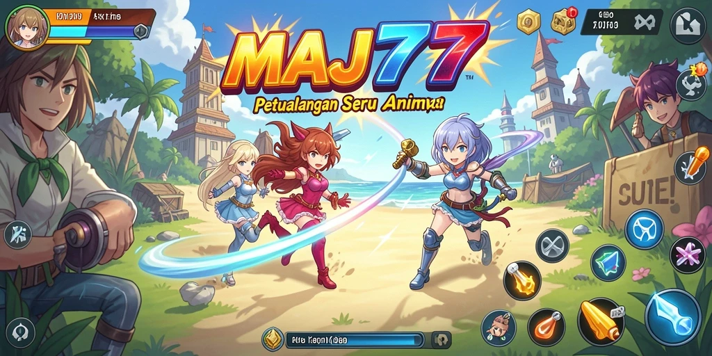 Tampilan aksi seru dalam game Anime MAJ777.