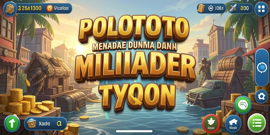 Tampilan gameplay POLOTOTO yang menampilkan pengelolaan bisnis yang seru.