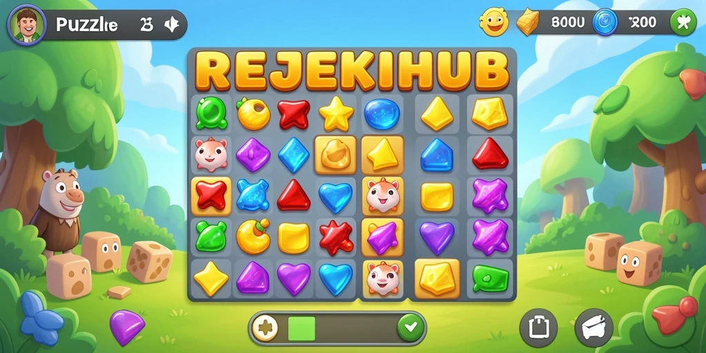 Screenshot gameplay seru REJEKIHUB dalam mode Match-3.