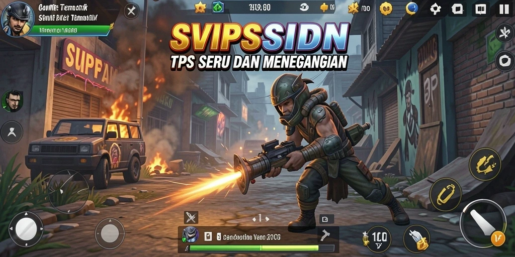 Tampilan gameplay menegangkan dalam SVIPSIDN, penuh aksi dan strategi.